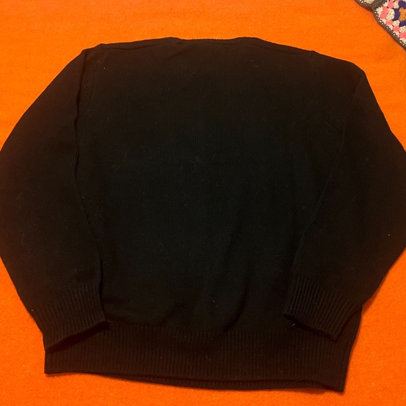 Wool blend black, blue and red floral jacquard sweater NWT - Picture 9 of 10